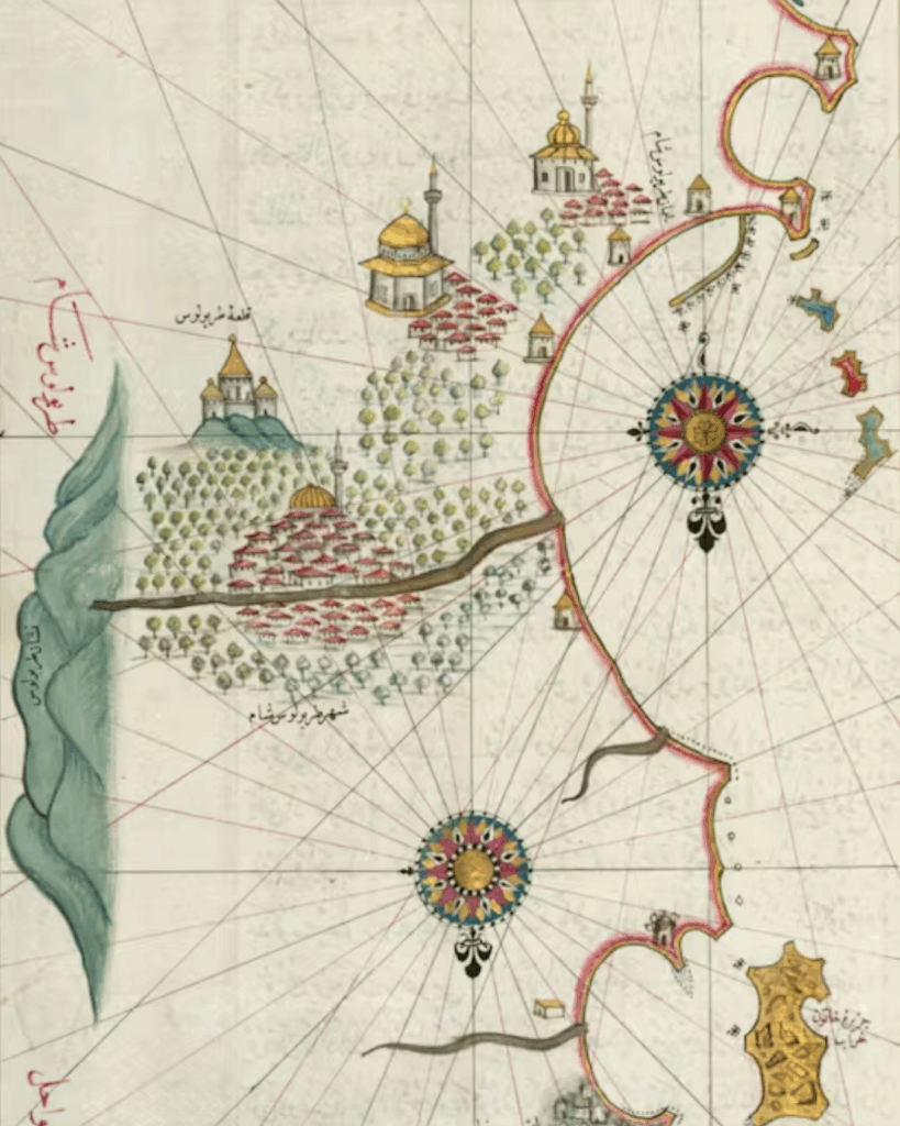 Manuscript of Piri Reis’ Book of Seafaring (ca. 17th Century), The Walters Art Museum, via public domaine review
