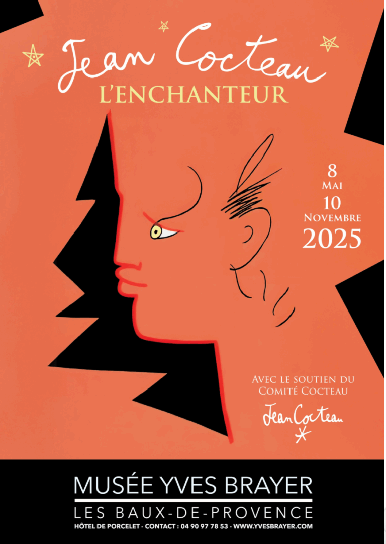 Exhibition poster of Jean Cocteau, LEnchanteur at Le Musée Yves Brayer des Baux de Provence