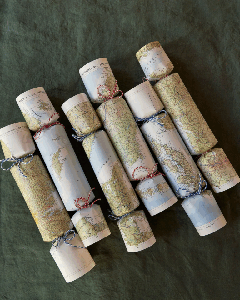 Upcycled Maps Crackers by Eco Magpie