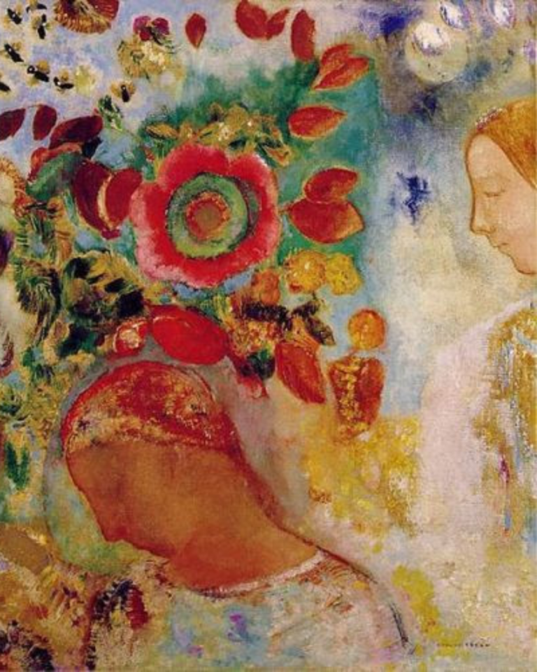 Odilon Redon - Deux jeunes filles parmi des fleurs @pinterest